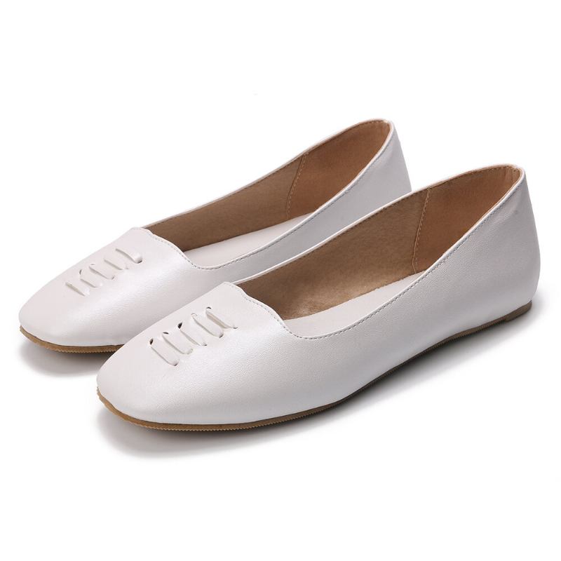 Kvinder Square Toe Comfy Letvægts Slip On Loafers