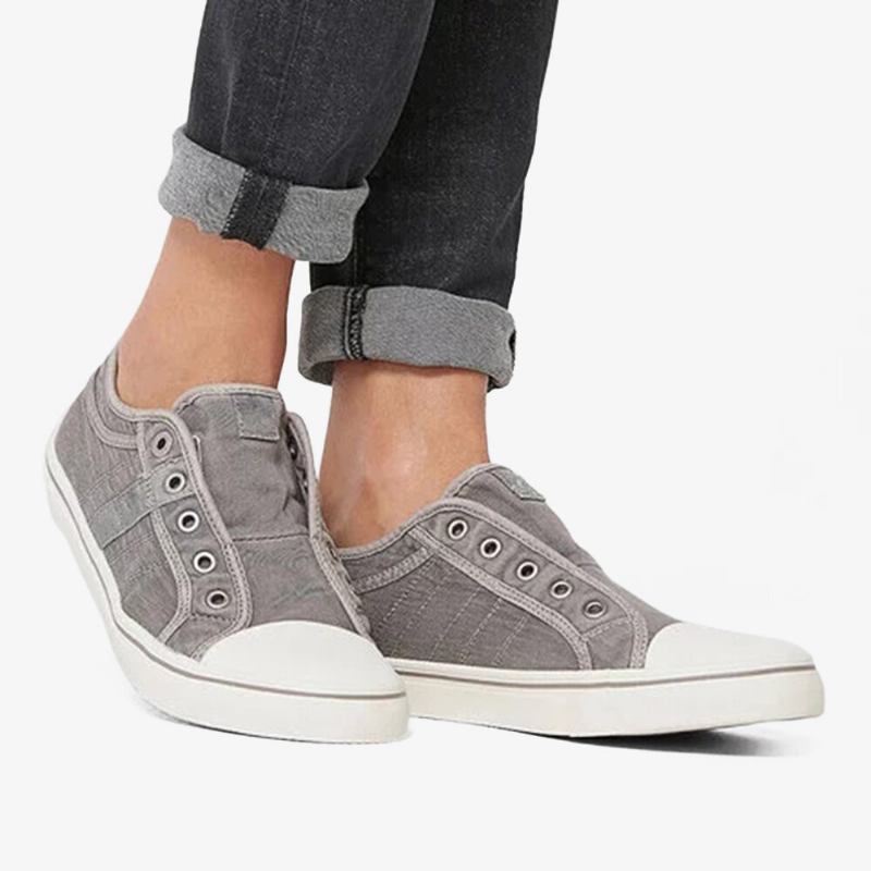 Kvinder Stor Størrelse Slip On Canvas Behagelige Ensfarvede Casual Daily Loafers