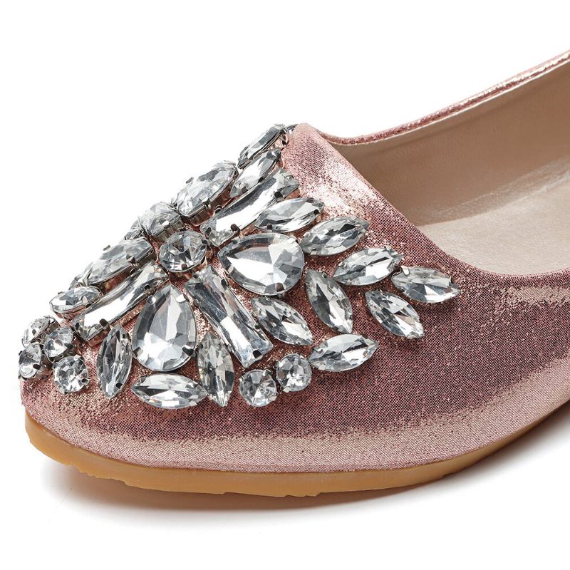 Kvinder Sweet Rhinestone Damer Letvægts Rhinestone Dressy Flats