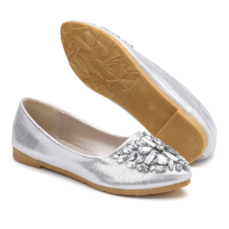 Kvinder Sweet Rhinestone Damer Letvægts Rhinestone Dressy Flats