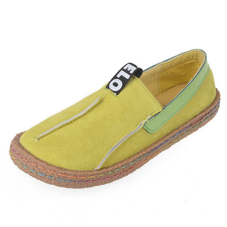 Kvinder Syning Blød Sål Rund Tå Slip On Casual Flats Loafers