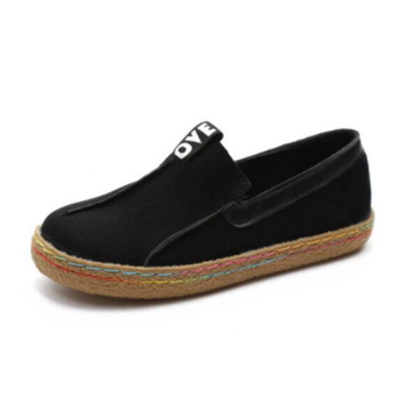 Kvinder Syning Blød Sål Rund Tå Slip On Casual Flats Loafers