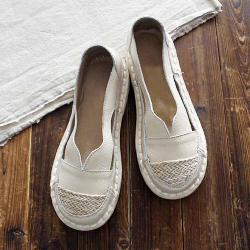 Plus Size Dame Loafers Rund Toe Casual Hulsømme Slip-on Flats