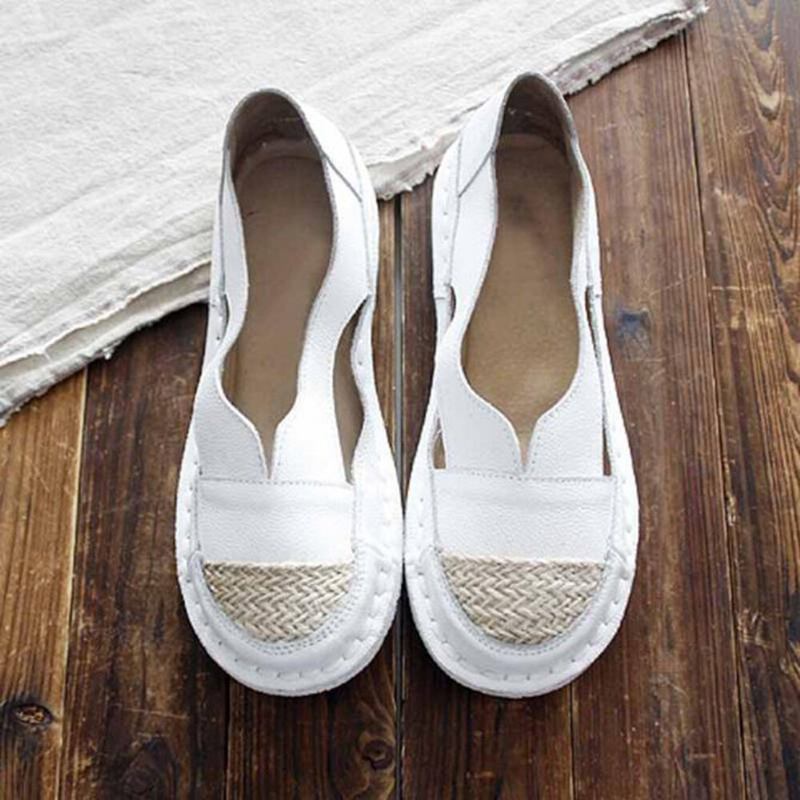 Plus Size Dame Loafers Rund Toe Casual Hulsømme Slip-on Flats