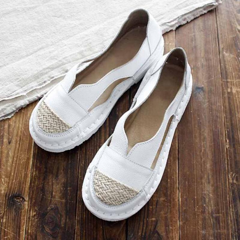 Plus Size Dame Loafers Rund Toe Casual Hulsømme Slip-on Flats