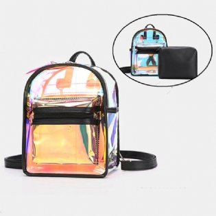 Dame 2 Stk Transparent Jelly Multi-bære Mini Rygsæk Crossbody Taske Håndtaske