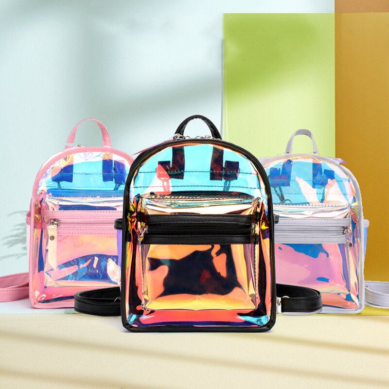 Dame 2 Stk Transparent Jelly Multi-bære Mini Rygsæk Crossbody Taske Håndtaske