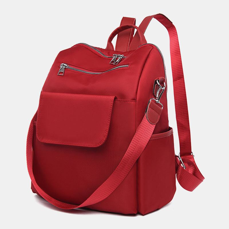 Kvinder Casual Oxford Stor Kapacitet Flap Lomme Konvertible Strop Udendørs Rejse Crossbody Taske Rygsæk