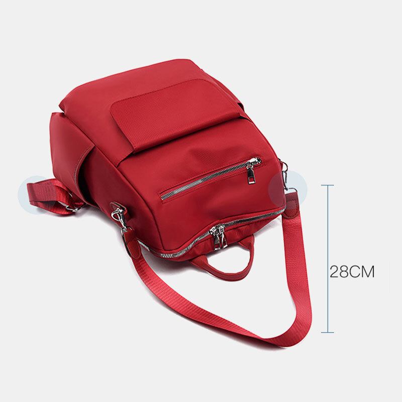 Kvinder Casual Oxford Stor Kapacitet Flap Lomme Konvertible Strop Udendørs Rejse Crossbody Taske Rygsæk