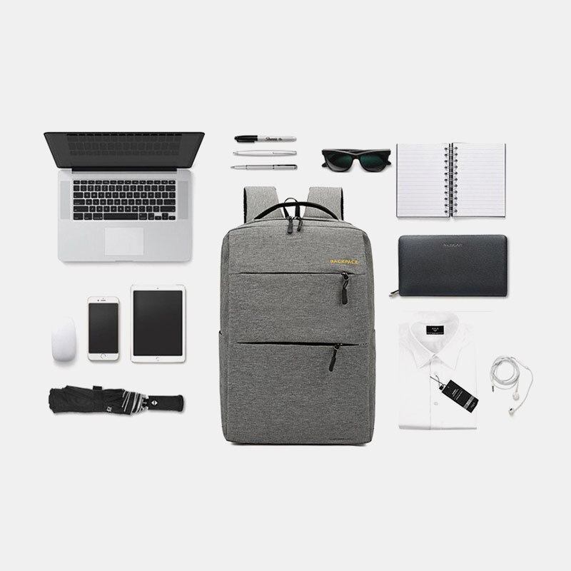 Mænd 3 Stk Nylon Usb-opladning Slidfast Mode Casual Laptop-taske Rygsæk Crossbody-taske Clutch-taske