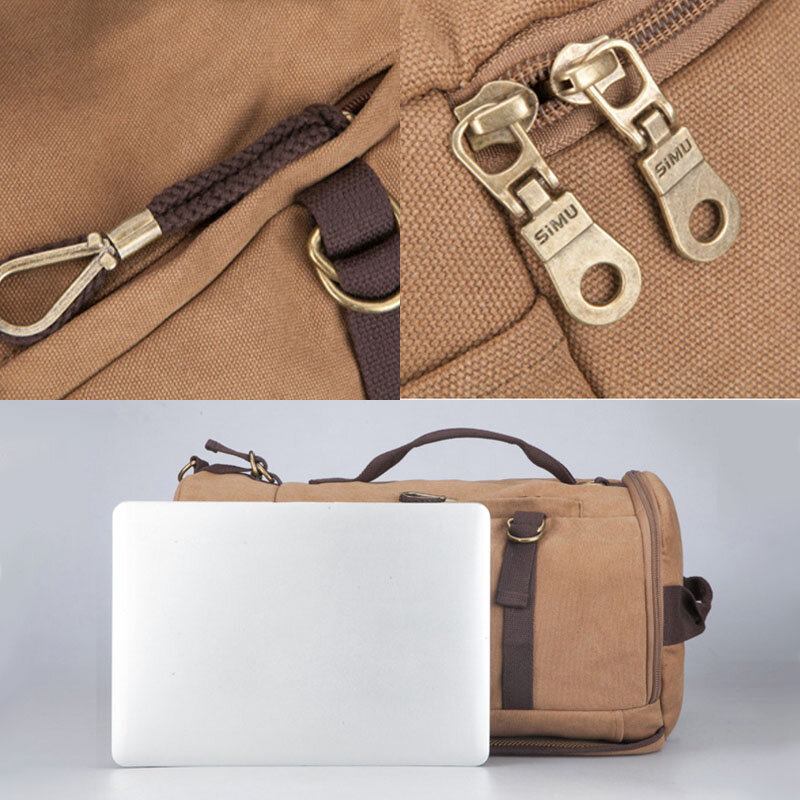 Mænd Canvas Rejserygsæk Multifunktion Med Usb Opladning Håndtaske Skuldertaske Cross Body Taske