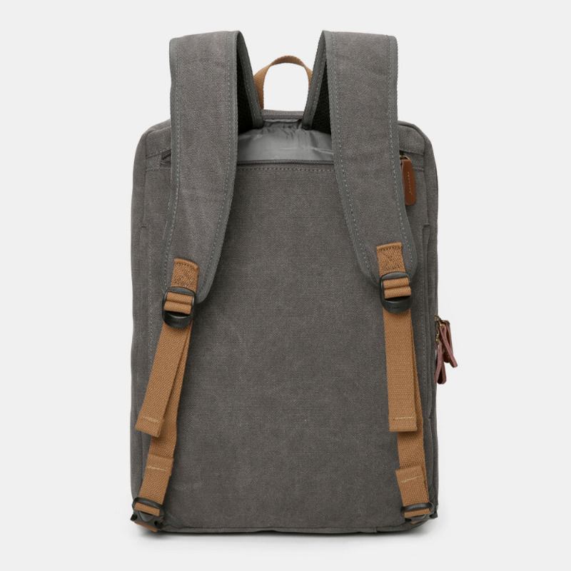 Mænd Vintage Casual Canvas Stor Kapacitet 17 Tommer Laptop Taske Rygsæk Multi-pocket Crossbody Taske