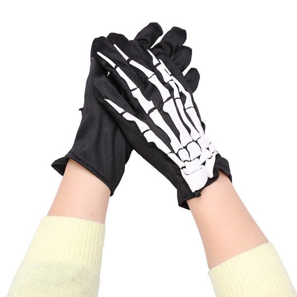 Fashion Halloween Skeleton Ghost Demon Elastic Skull Handsker