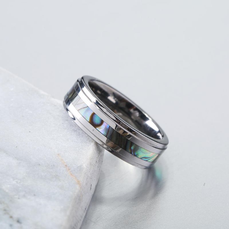 Klassisk 6mm Tungsten Carbide Ring Shell Tungsten Steel Farveægte Anallergiske Ringe Til Mænd Kvinder