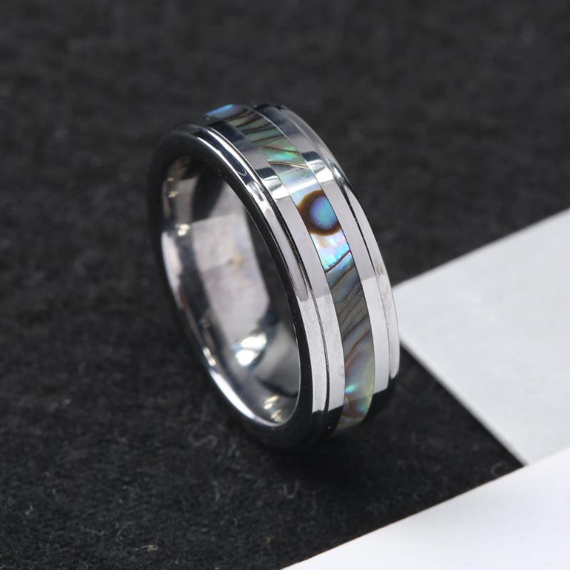 Klassisk 6mm Tungsten Carbide Ring Shell Tungsten Steel Farveægte Anallergiske Ringe Til Mænd Kvinder