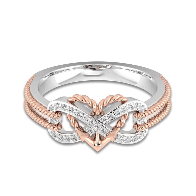 Special Zircon Indlagt Hule Platin Ringe Infinity Knot Hjerte Kryds Finger Ring Til Kvinder