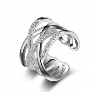 Stabelbar Twining Clear CZ-ring Blændende Zirconia-forlovelsesfingerringe Til Kvinder