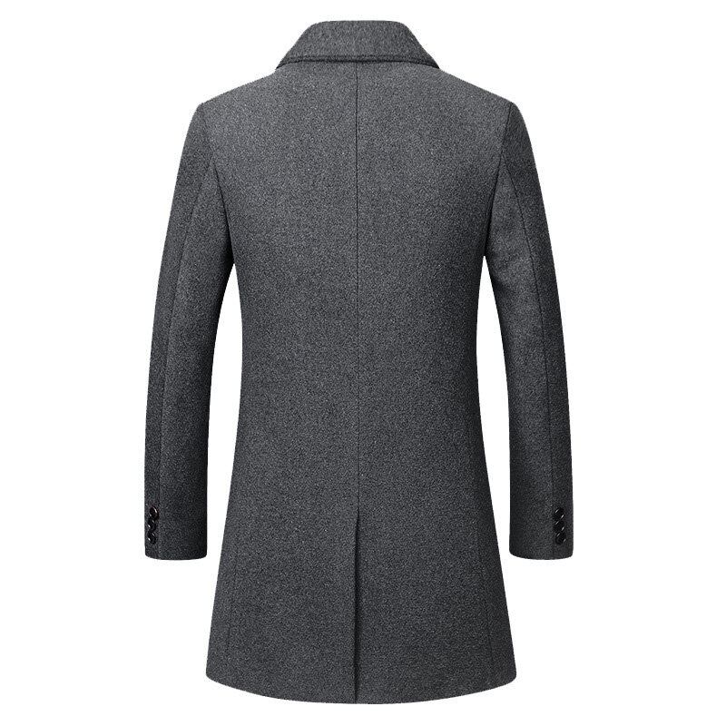 Mænd Business Casual Ulden Trenchcoat Mellemlang Enkeltradet Slim Fit Coat