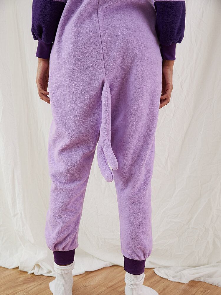 Kvinder Søde Anime Elves Grafik Fleece One Piece Hjemmehætte Jumpsuit Cozy Homewear