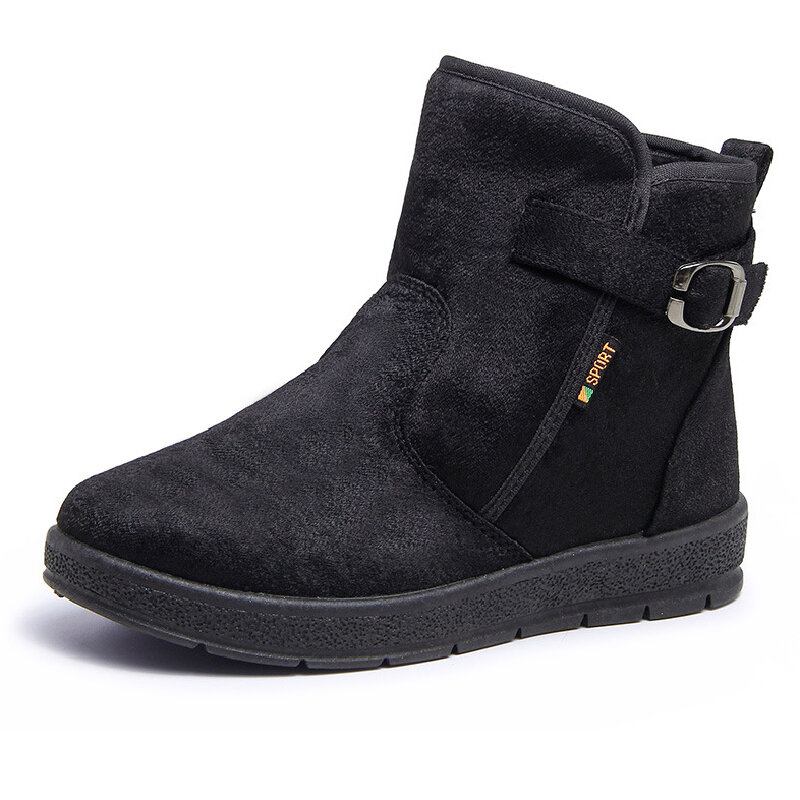 Dame Comfy Varmt Foring Spænde Slip On Snow Boots