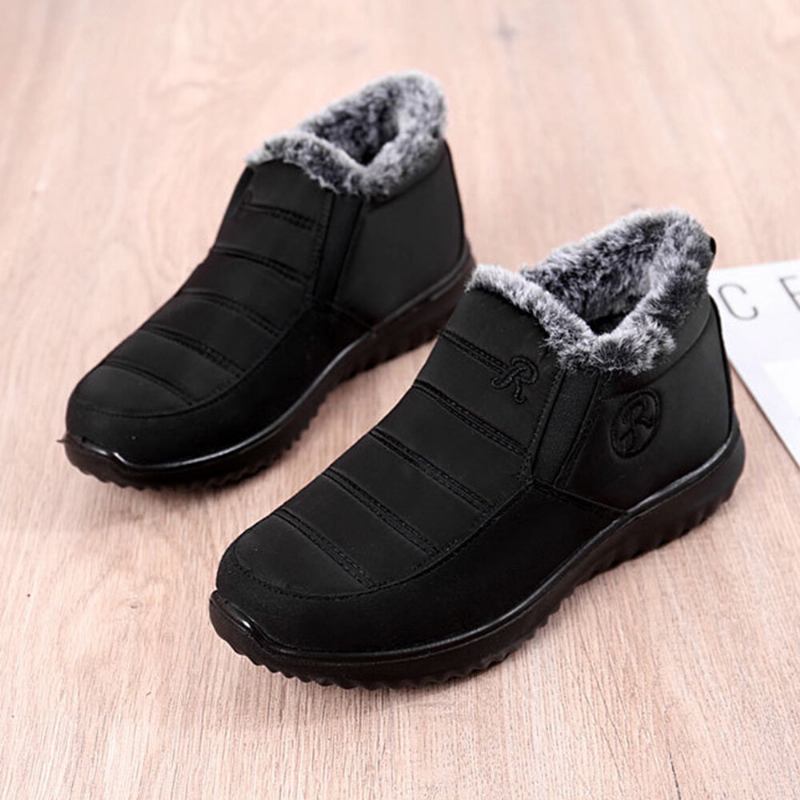 Dame Comfy Warm Foring Vandtæt Slip On Snow Boots