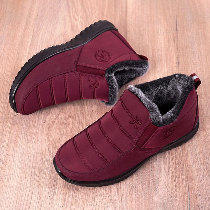 Dame Comfy Warm Foring Vandtæt Slip On Snow Boots