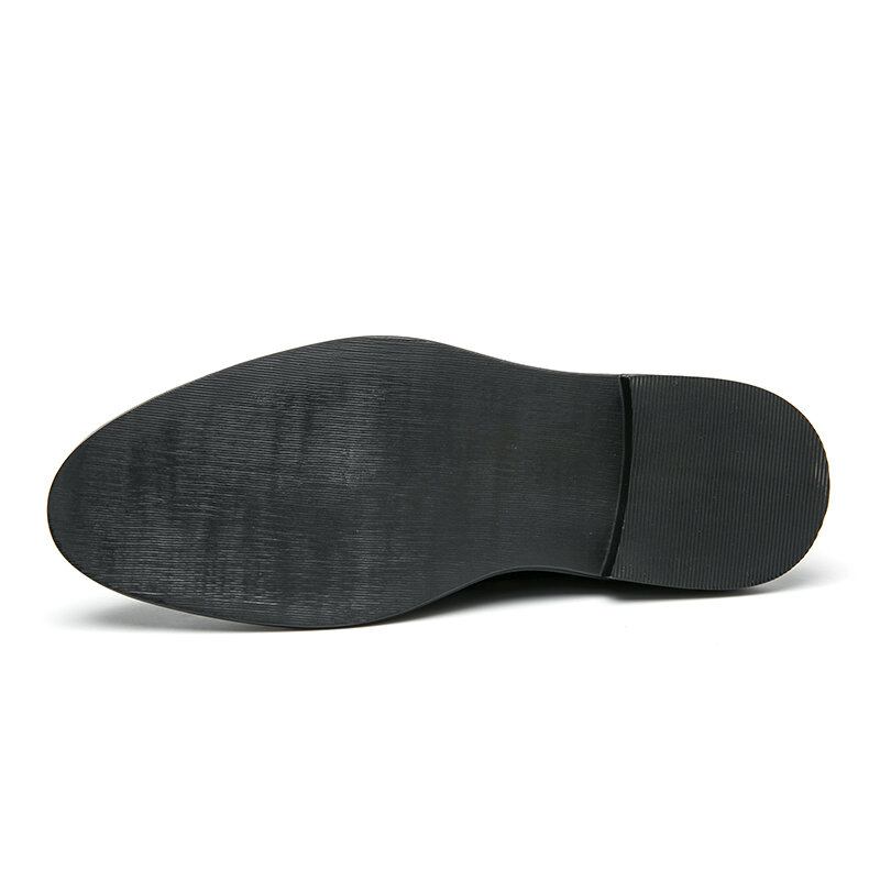 Mænd Brogue Comfy Elastic Slip On Chelsea Støvler