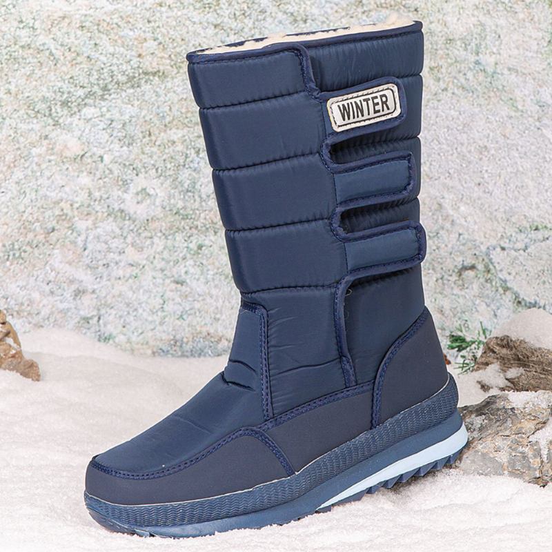 Mænd High-density Oxford Cloth Vandtæt Skridsikker Rusland Thicken Plus Velvet Warmth Mid-tube Northeast Snow Boots