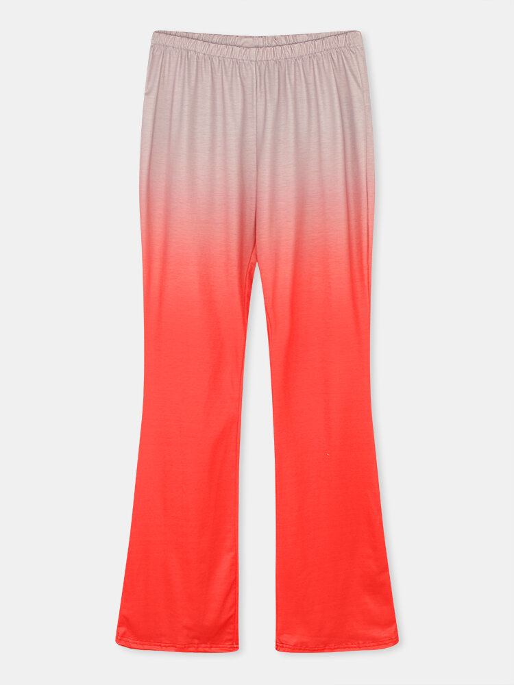 Dame Gradient Elastisk Talje Bell-bottoms Casual Bukser