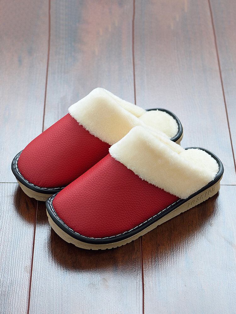 Dame Warm Foring Vandtæt Skridsikker Rygfri Vinter Indoor Slippers