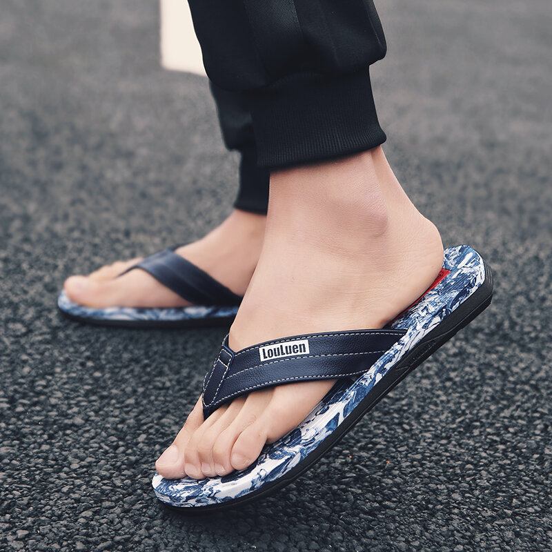 Herre Tøfler Casual Sommer Strandflip Flops Anit-slip Clip Toe Tøfler