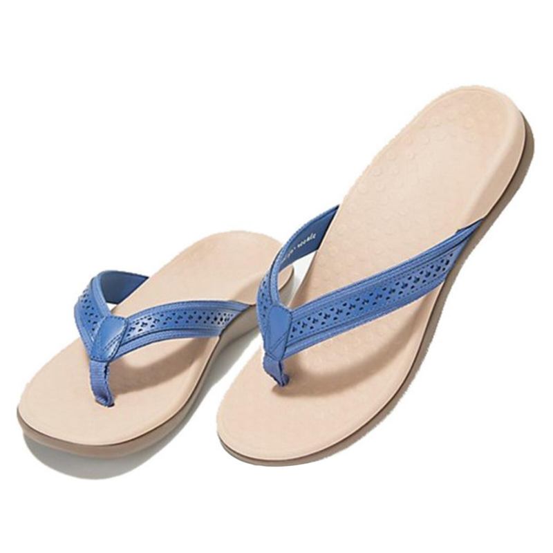 Kvinders Sommer Flad Hule Udskårne Decoration Brief Flip-flops Hjemmesko