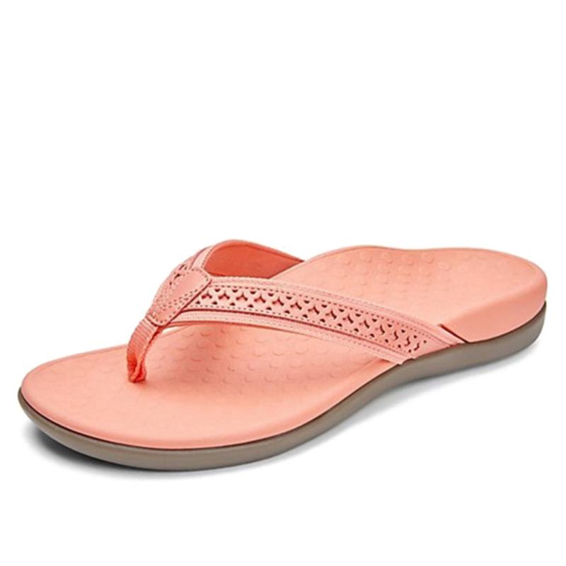 Kvinders Sommer Flad Hule Udskårne Decoration Brief Flip-flops Hjemmesko