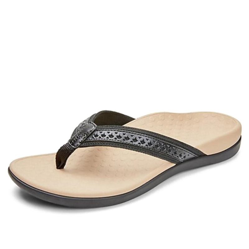 Kvinders Sommer Flad Hule Udskårne Decoration Brief Flip-flops Hjemmesko