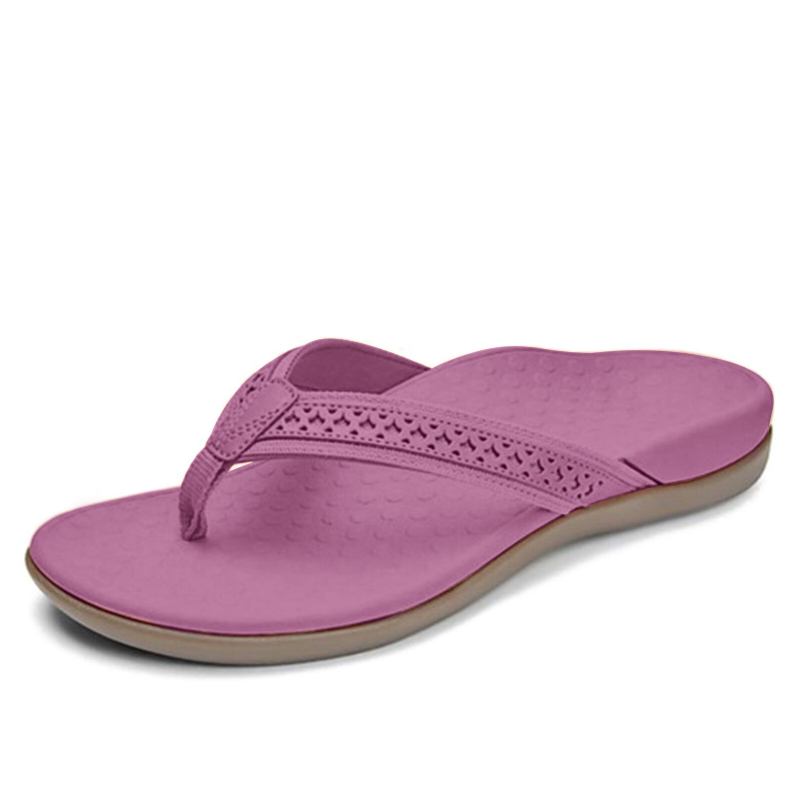 Kvinders Sommer Flad Hule Udskårne Decoration Brief Flip-flops Hjemmesko