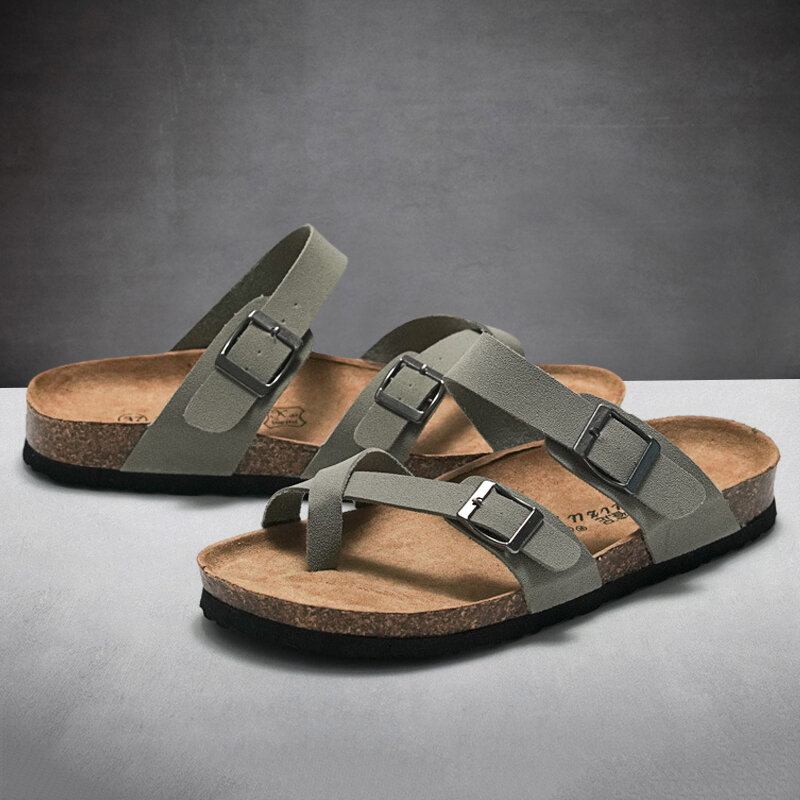 Mænd Clip Toe Buckle Slip On Casual Beach Daily Slippers