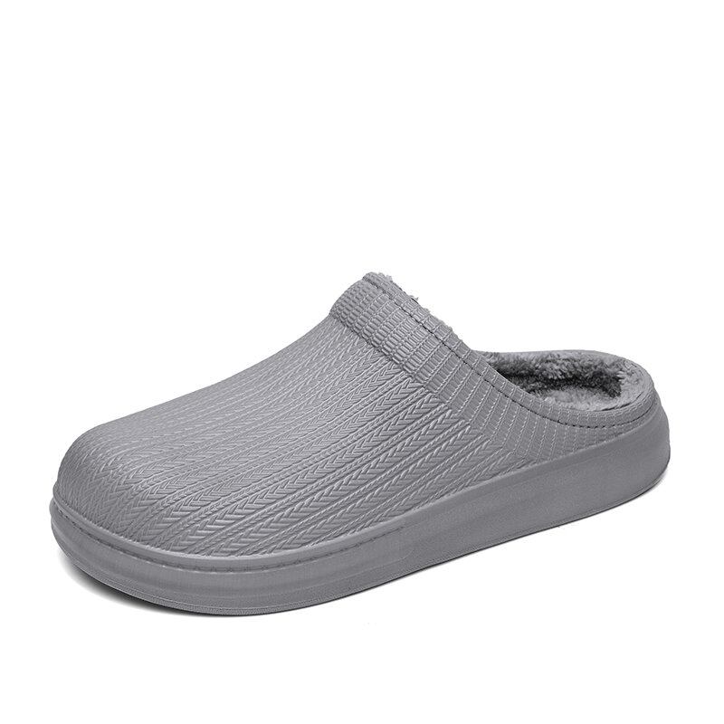 Mænd Comfy Wide Fit Riund Toe Rygløs Easy Slip-on Hjemmetøfler