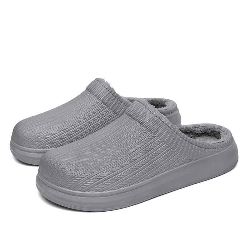 Mænd Comfy Wide Fit Riund Toe Rygløs Easy Slip-on Hjemmetøfler