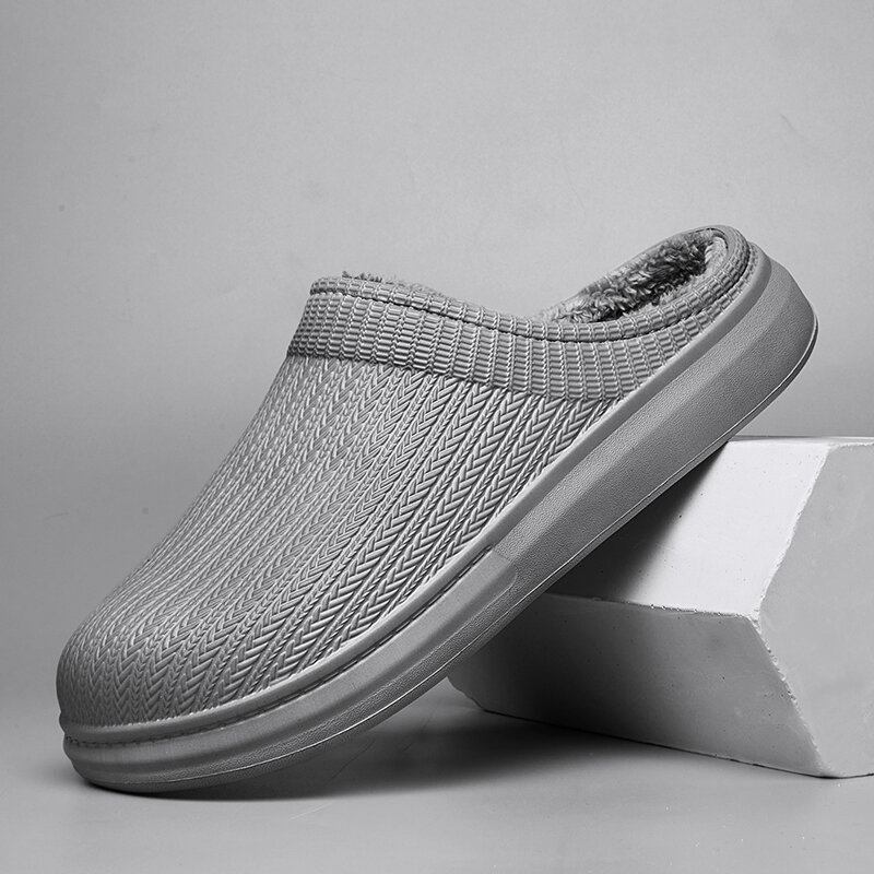 Mænd Comfy Wide Fit Riund Toe Rygløs Easy Slip-on Hjemmetøfler