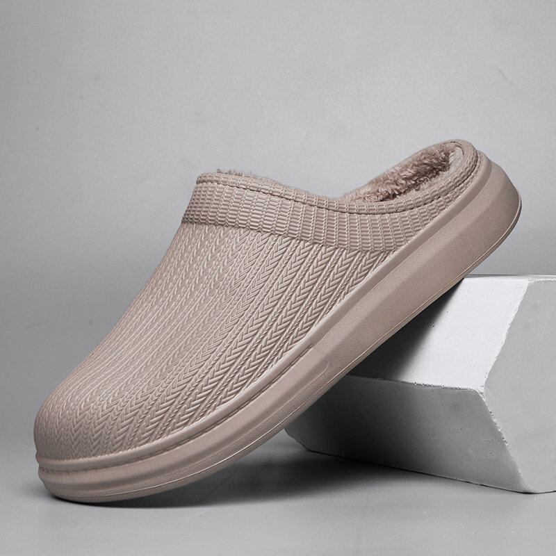 Mænd Comfy Wide Fit Riund Toe Rygløs Easy Slip-on Hjemmetøfler