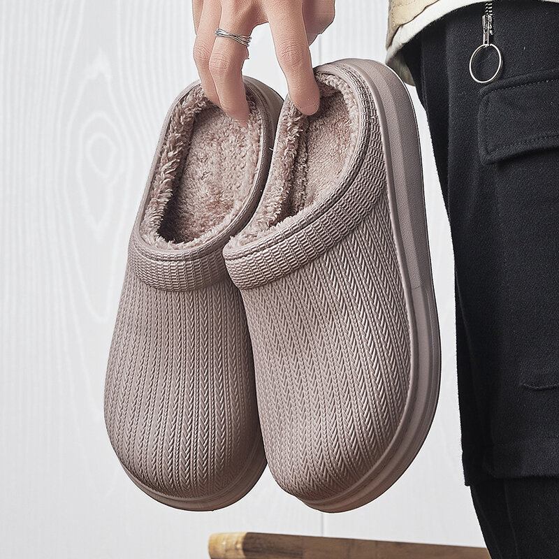 Mænd Comfy Wide Fit Riund Toe Rygløs Easy Slip-on Hjemmetøfler