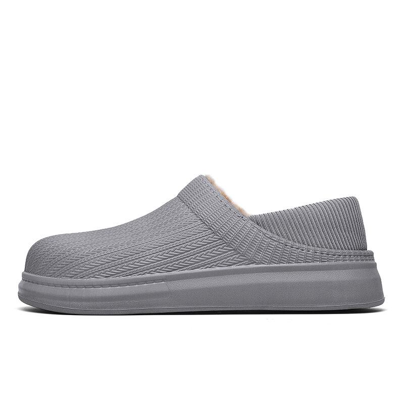 Mænd Comfy Wide Fit Rund Toe Varme Let-slip-on Hjemmesko