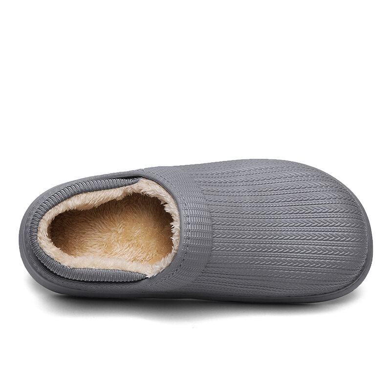 Mænd Comfy Wide Fit Rund Toe Varme Let-slip-on Hjemmesko