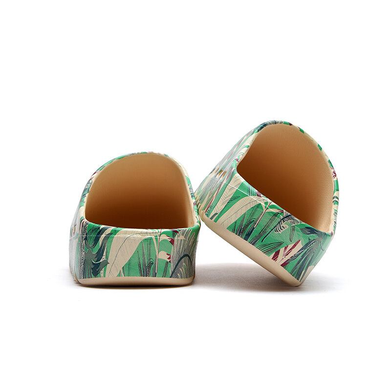 Mænd Pvc Coconut Tree Print Blød Tyk Sål Skridsikker Behagelig Åndbar Sommer Casual Hjemmesko Hjemmesko