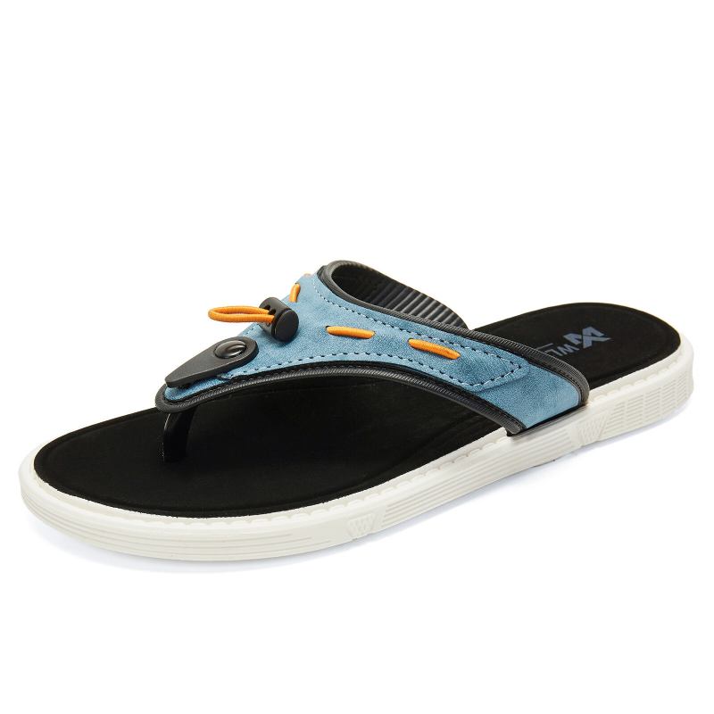 Mænd Udendørs Strand Slip On Denim Stof Casual Flip Flop Hjemmesko