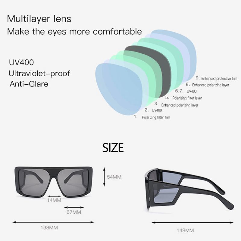 Mænd Full-frame One-piece Linse Vindtæt Uv Beskyttelse Mode Solbriller