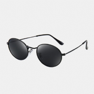 Unisex Alloy Oval Full Frame Polariseret Uv-beskyttelse Fashion All-match Solbriller