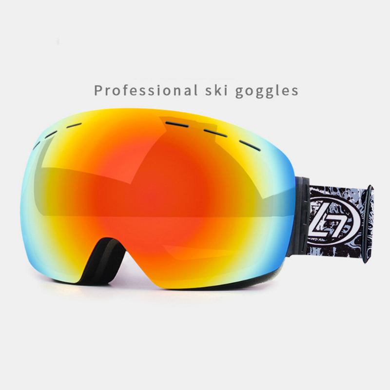 Unisex Dobbeltlags Skibriller Sfæriske Professionelle Dobbeltlinser Anti-dug Vindtætte Beskyttelsesbriller