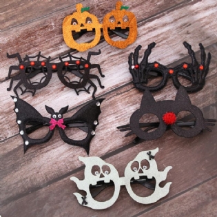 Unisex Filtstof Halloween Briller Børn Edderkop Græskar Kranie Funny Party Dekoration Briller