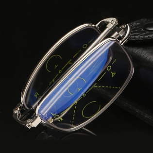 Unisex Foldbar Misfarvet Anti-blå Lys Multifokus Anti-træthed Fleksible Firkantede Læsebriller